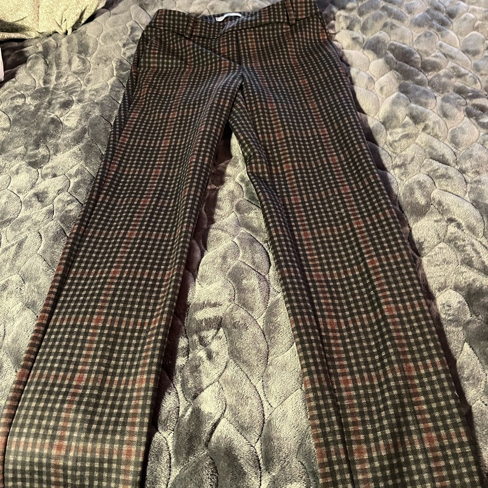 Plaid Straight Leg Women's Pants